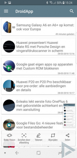 Samsung Galaxy S9 screenshot maken