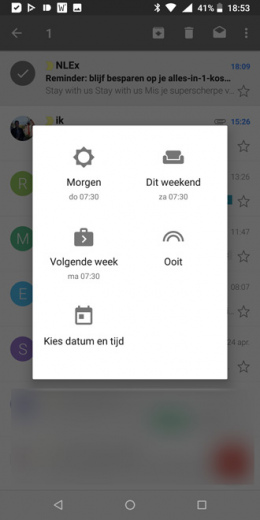 Gmail app snooze