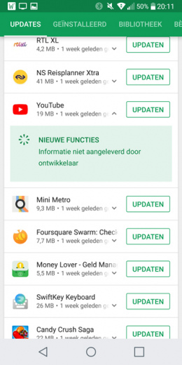 Google Play Store changelog app