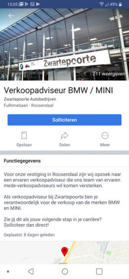 Facebook Vacature