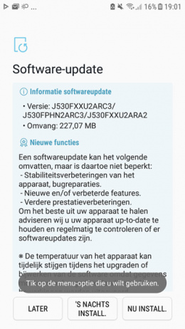 Galaxy J5 beveiligingsupdate april 2018