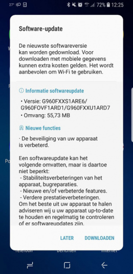 Galaxy S9 mei update