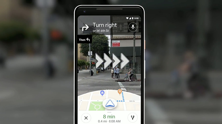 Google Maps navigatie AR