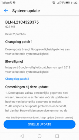 Honor 6X beveiligingsupdate mei 2018