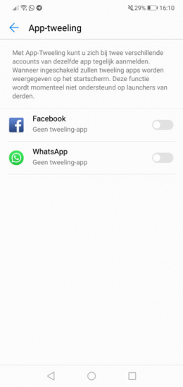 Huawei P20 Lite App Tweeling