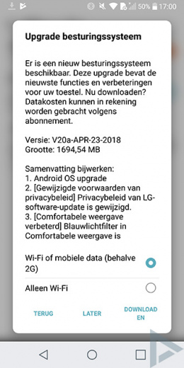 LG G6 Android 8.0 Oreo