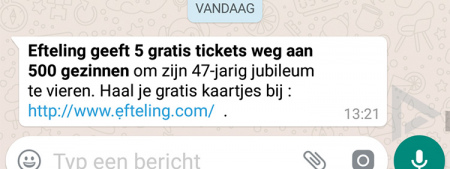 WhatsApp Efteling walibi