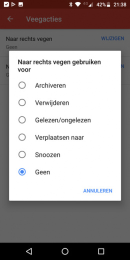 Gmail veegacties