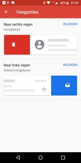 Gmail veegacties
