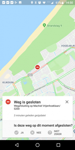 Google Maps incident-melding Waze