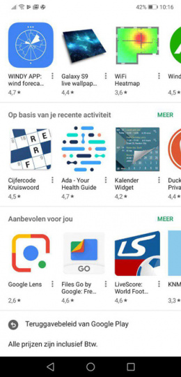 Google Play Store nieuwe interface