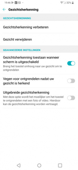 LG G7 gezichtsherkenning