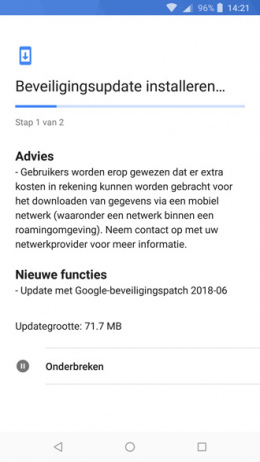 Nokia 8 Sirocco beveiligingsupdate juni 2018