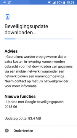 Nokia 8 beveiligingsupdate juni 2018