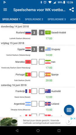 Speelschema voorspelling wk 2018Speelschema voorspelling wk 2018