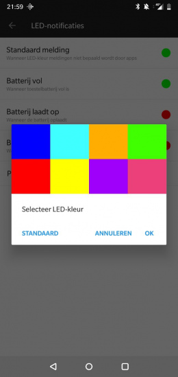 OnePlus 6 LED kleurinstellingen
