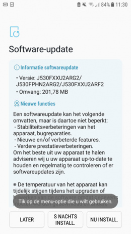 Galaxy J5 2017 beveiligingsupdate juni 2018