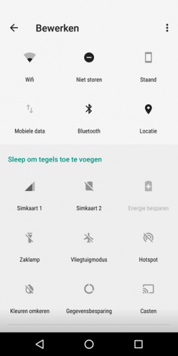 Moto G6 snelle instellingen