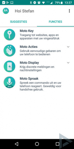 Moto Actions app