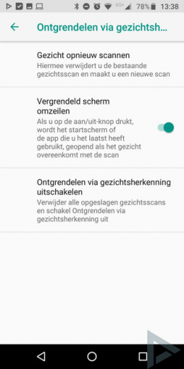 Moto G6 gezichtsherkenning