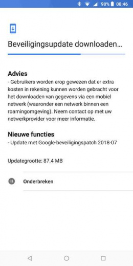 Nokia 7 Plus beveiligingsupdate juli 2018