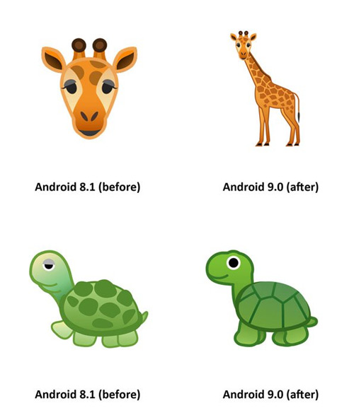 Android 9.0 Pie emoji change