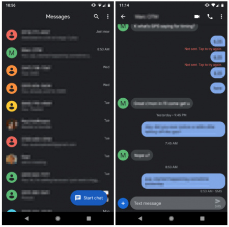 Android Berichten 3.5 Dark theme