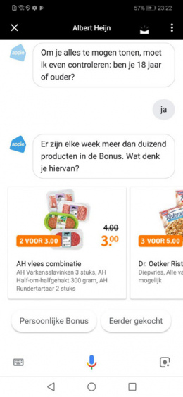 Google Assistent Albert Heijn