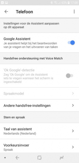 Google Assistent voice match ok google