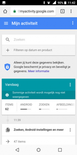 Google Mijn activiteit