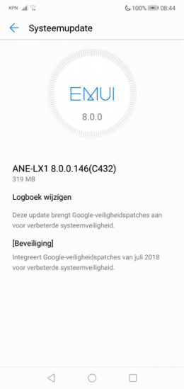 Huawei P20 Lite beveiligingsupdate juli 2018