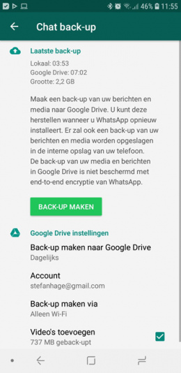 WhatsApp Back-up Google Drive
