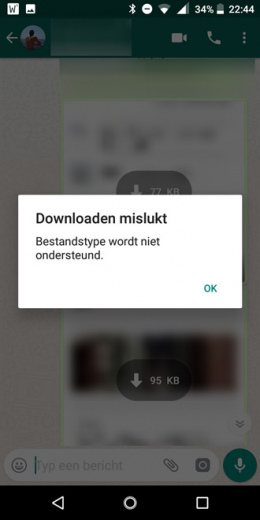 WhatsApp downloaden mislukt