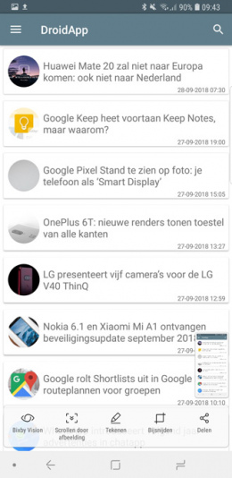 Galaxy Note 9 Screenshot maken