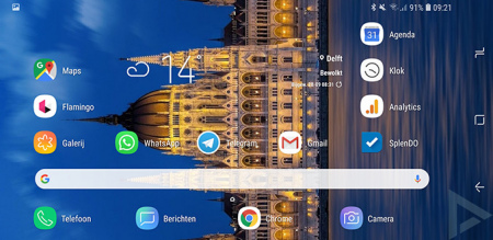 Galaxy Note 9 Homescreen liggend