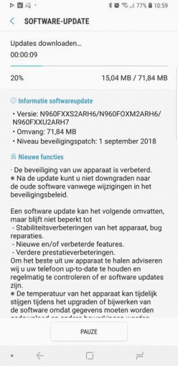 Galaxy Note 9 september update