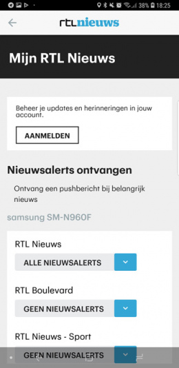 RTL Nieuws app notificaties