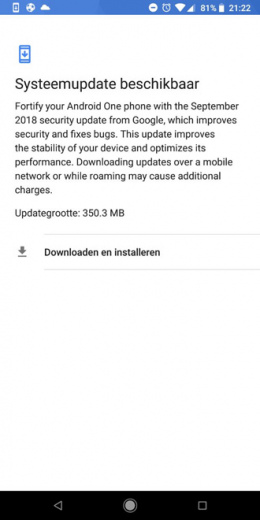 Xiaomi Mi A2 beveiligingsupdate september 2018