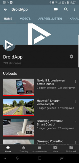 YouTube donker thema