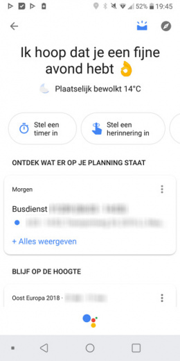 Google Assistent interface