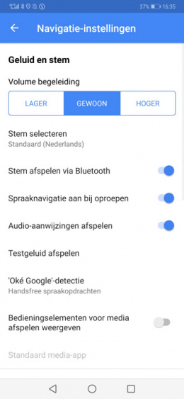 Google Maps navigatie instellingen