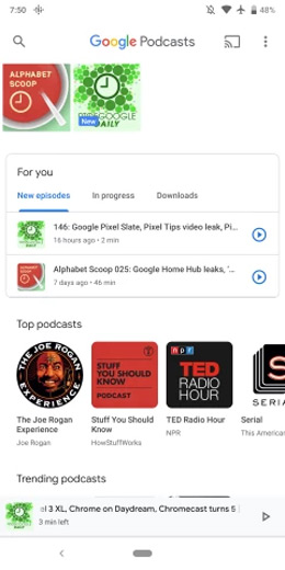 Google Podcasts chromecast