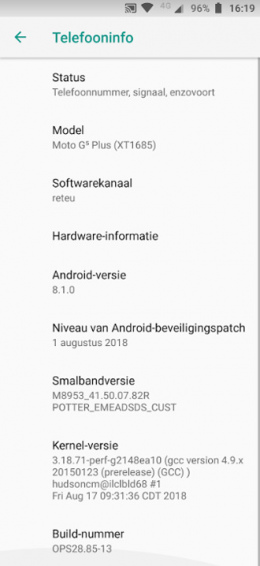 Moto g5 android 8.1 oreo