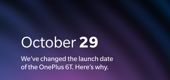 OnePlus verplaatst aankondiging OnePlus 6T naar 29 oktober door Apple
