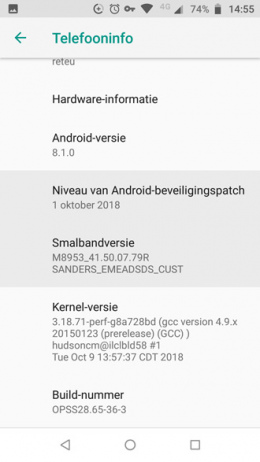 Moto G5S plus beveiligingsupdate oktober 2018