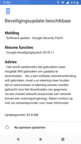 Nokia 6.1 beveiligingsupdate november 2018