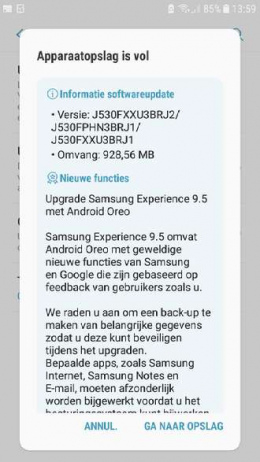 Samsung Galaxy J5 2017 android 8.1 Oreo