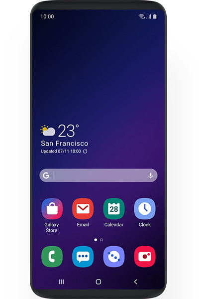 Samsung One UI homescreen
