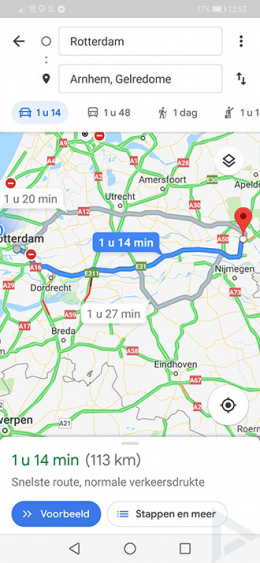 Google Maps navigatie design