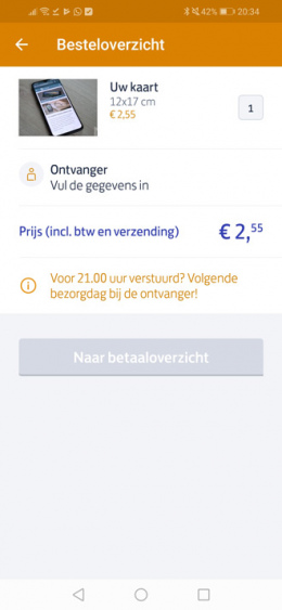 PostNL app kaartje